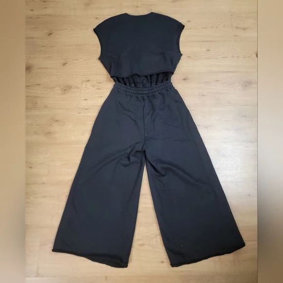 T ALEXANDER WANG  French Terry Back Slit Jumpsuit - Picture 8 of 11